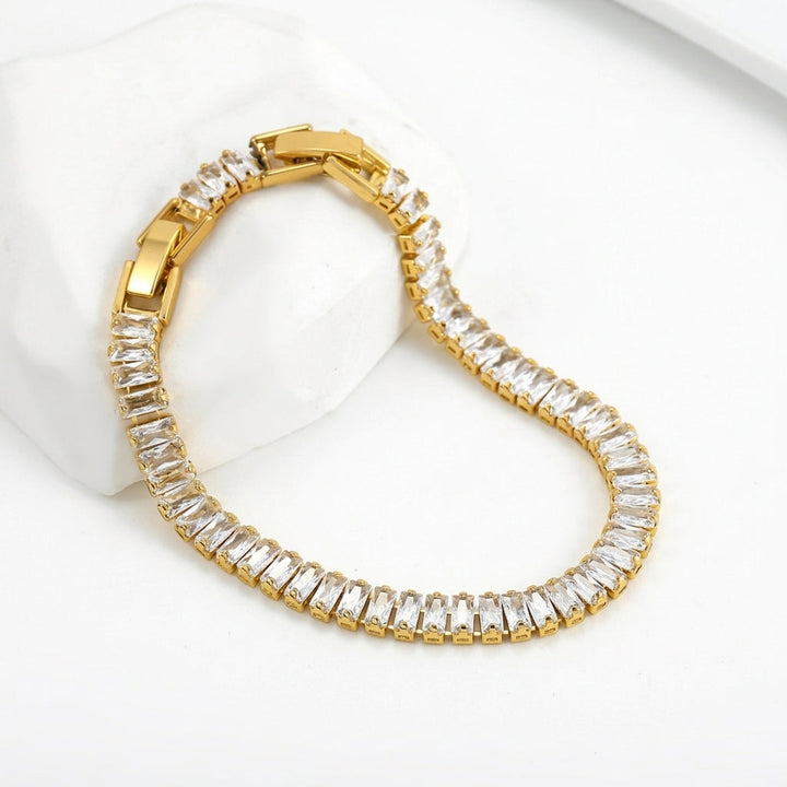 Bracelet Chic rivière de diamants Plaqué Or 18k