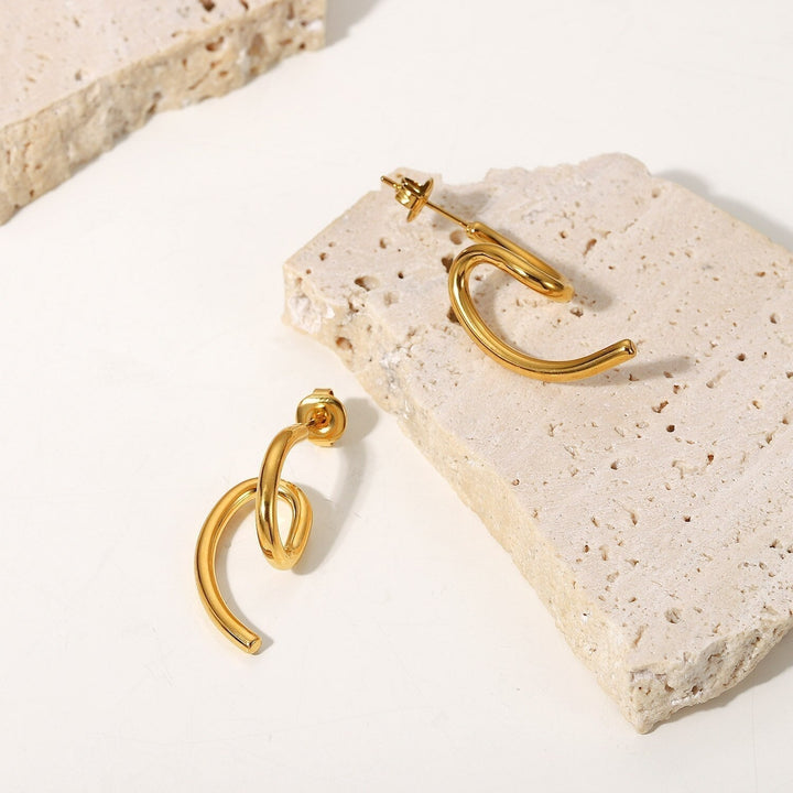 Boucles d'oreilles Volute Plaqué Or 18K