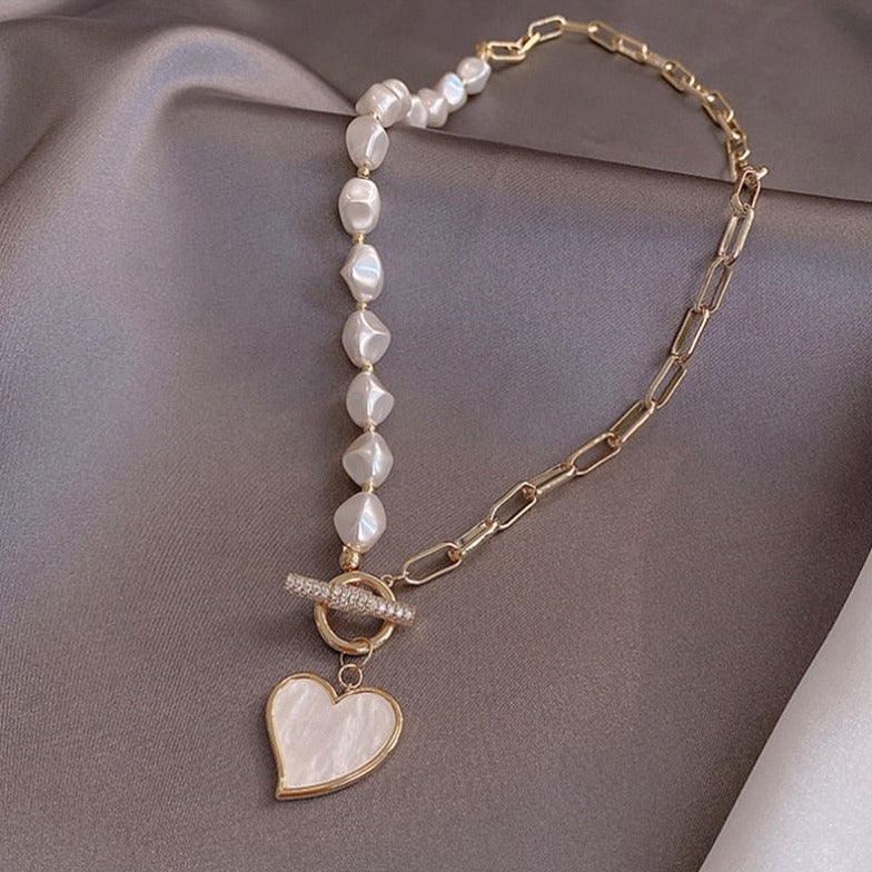 Collier Cœur Baroque Plaqué Or 18K