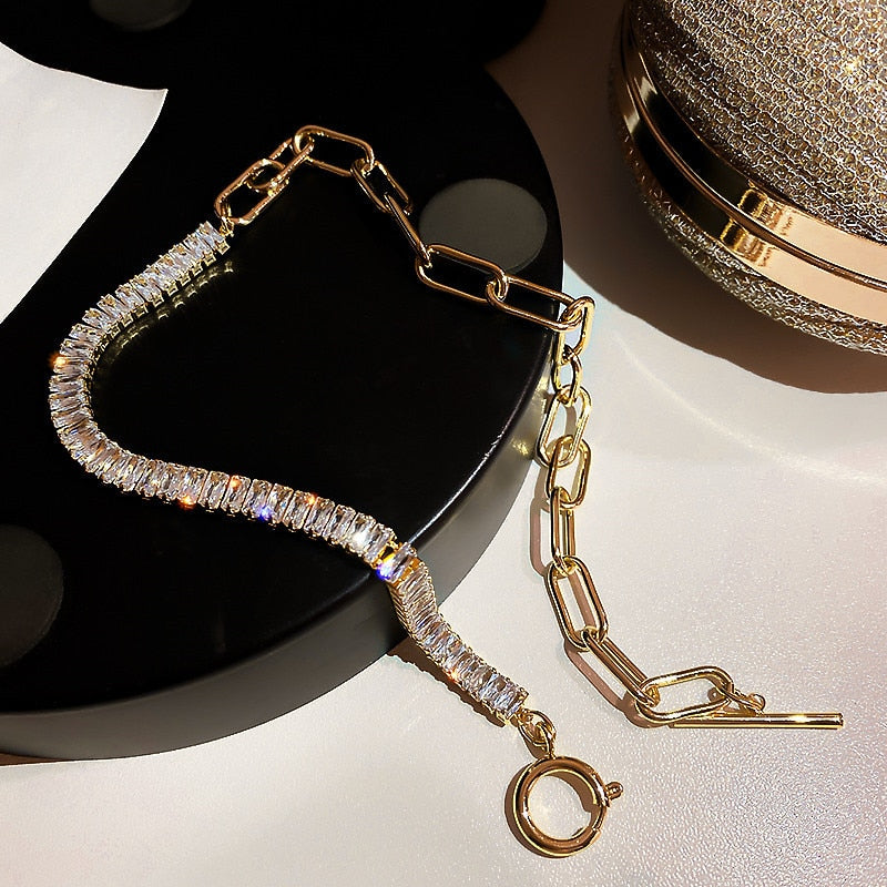 Collier Crystal Plaqué Or 18k
