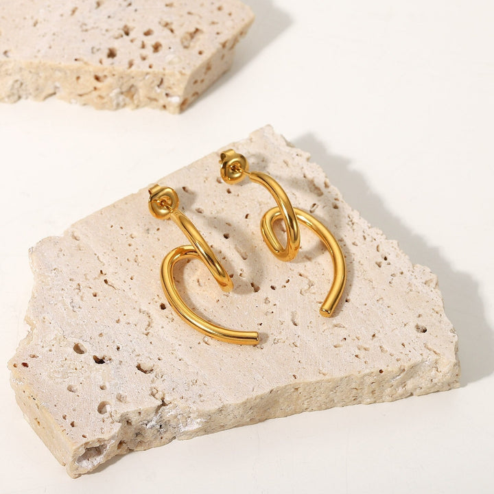 Boucles d'oreilles Volute Plaqué Or 18K