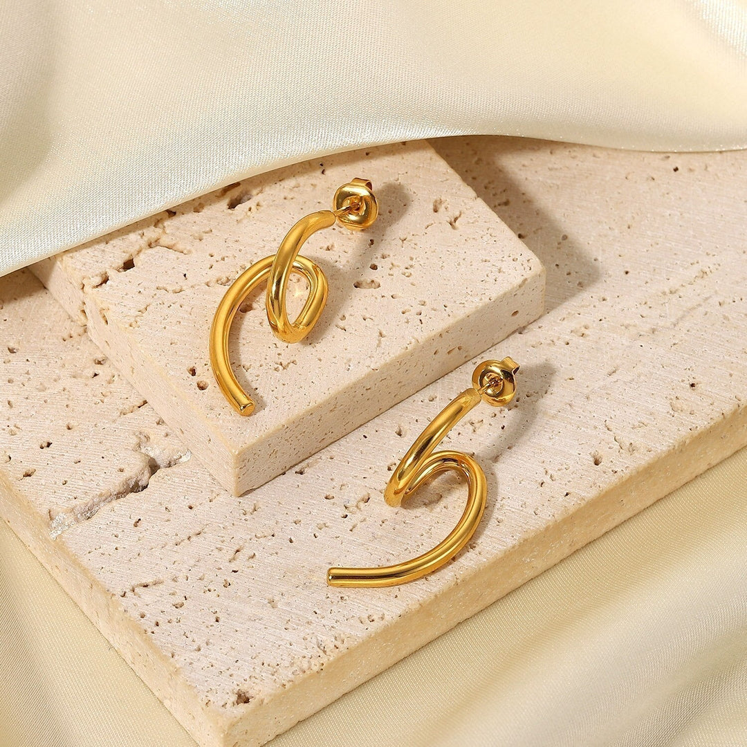 Boucles d'oreilles Volute Plaqué Or 18K