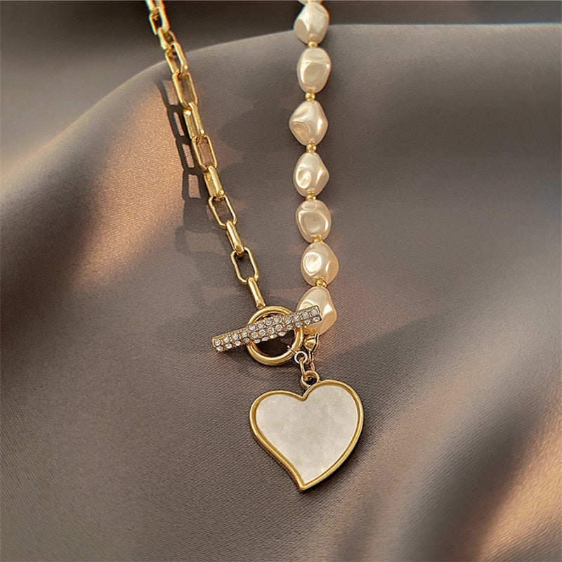 Collier Cœur Baroque Plaqué Or 18K