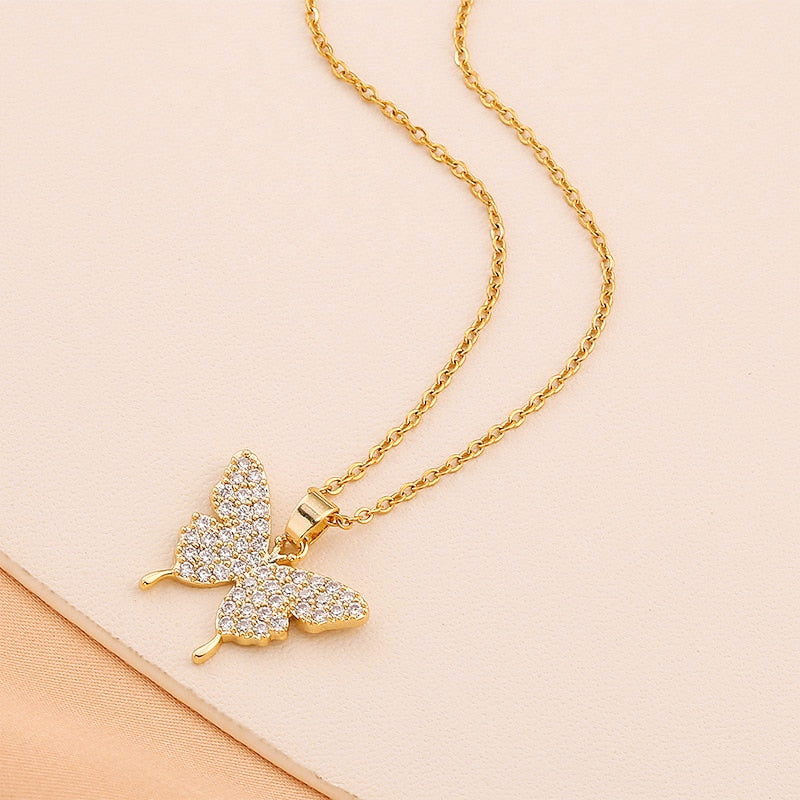 Collier Papillon d'Or Plaqué Or 18K