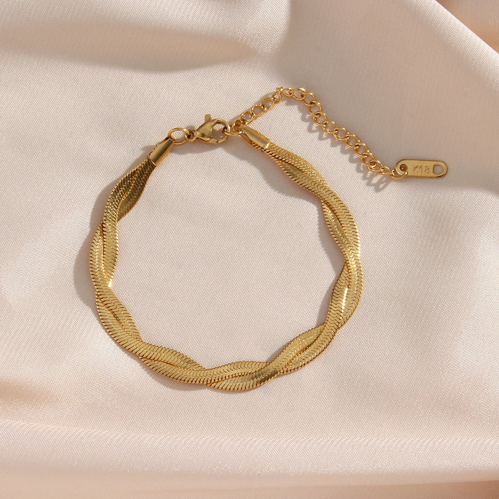 Diane Parure collier et bracelet Plaqué Or 18k