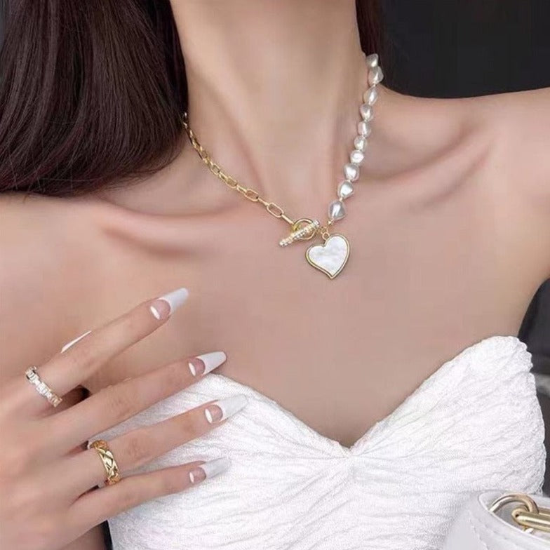 Collier Cœur Baroque Plaqué Or 18K