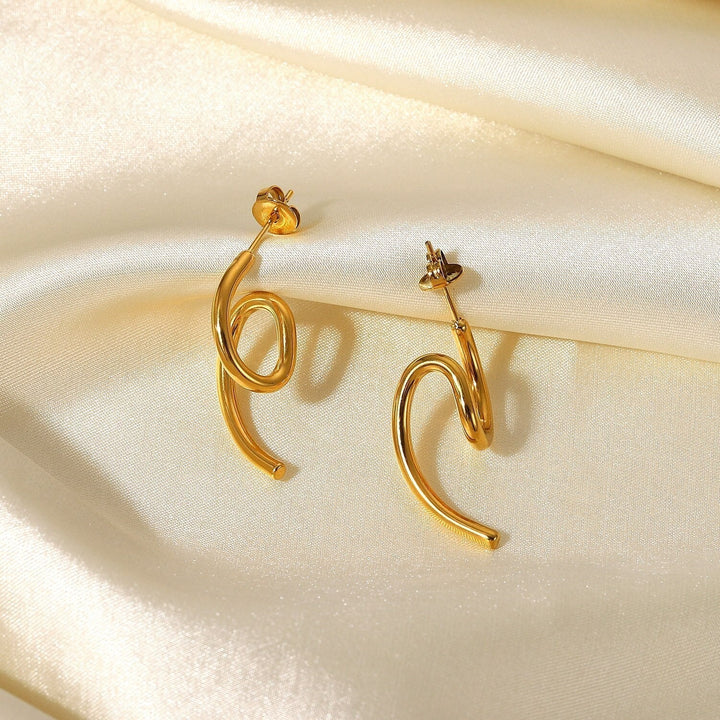 Boucles d'oreilles Volute Plaqué Or 18K