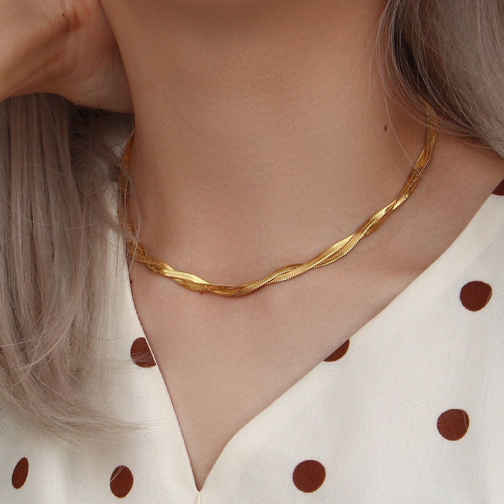Diane Parure collier et bracelet Plaqué Or 18k