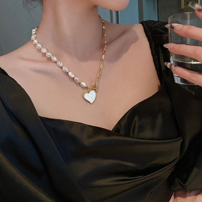 Collier Cœur Baroque Plaqué Or 18K