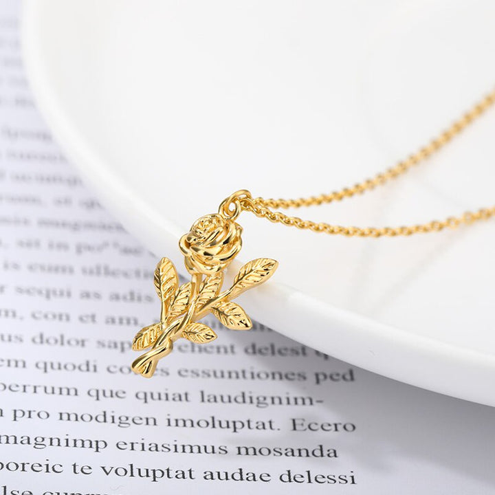 Collier Rosa Plaqué Or 18k