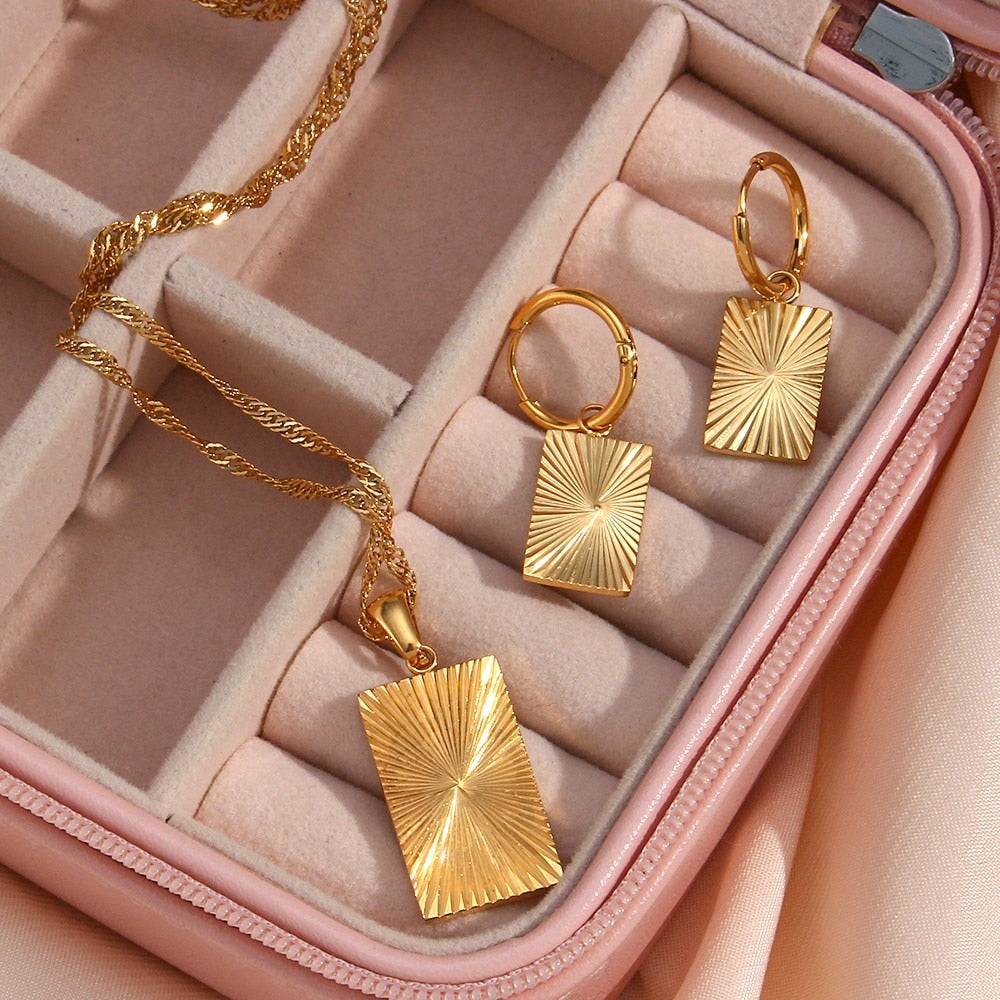 Boucles d'oreilles Hélios Plaqué Or 18k