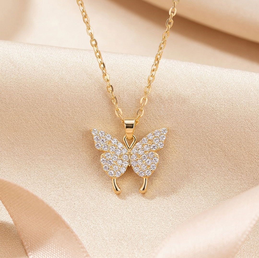 Collier Papillon d'Or Plaqué Or 18K